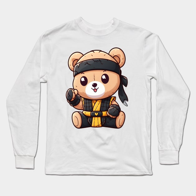 Cute Ninja Clan Bear Kawaii Long Sleeve T-Shirt by Teddy Club